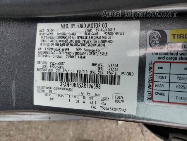 2010 Ford Fusion Se Gray vin: 3FAHP0HA5AR196598