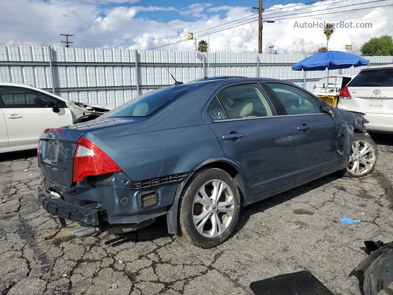 2012 Ford Fusion Se Teal vin: 3FAHP0HA5CR153754