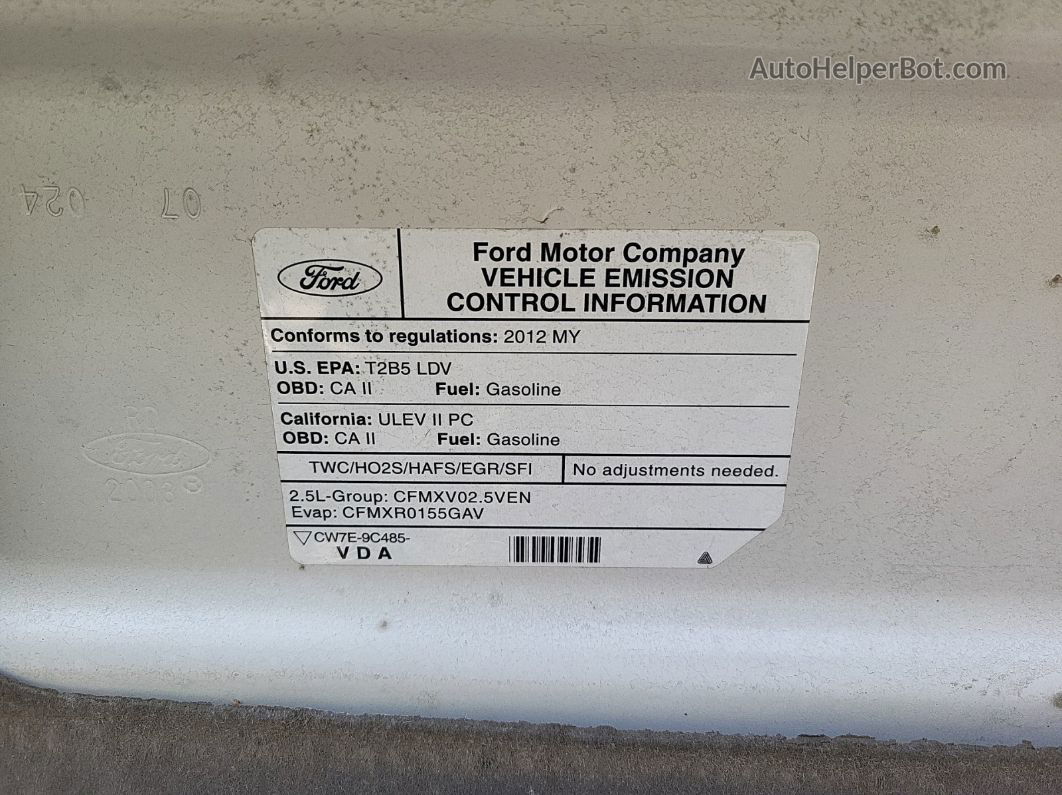 2012 Ford Fusion Se vin: 3FAHP0HA5CR250694