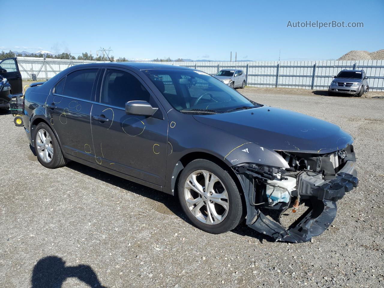 2012 Ford Fusion Se Gray vin: 3FAHP0HA6CR225092