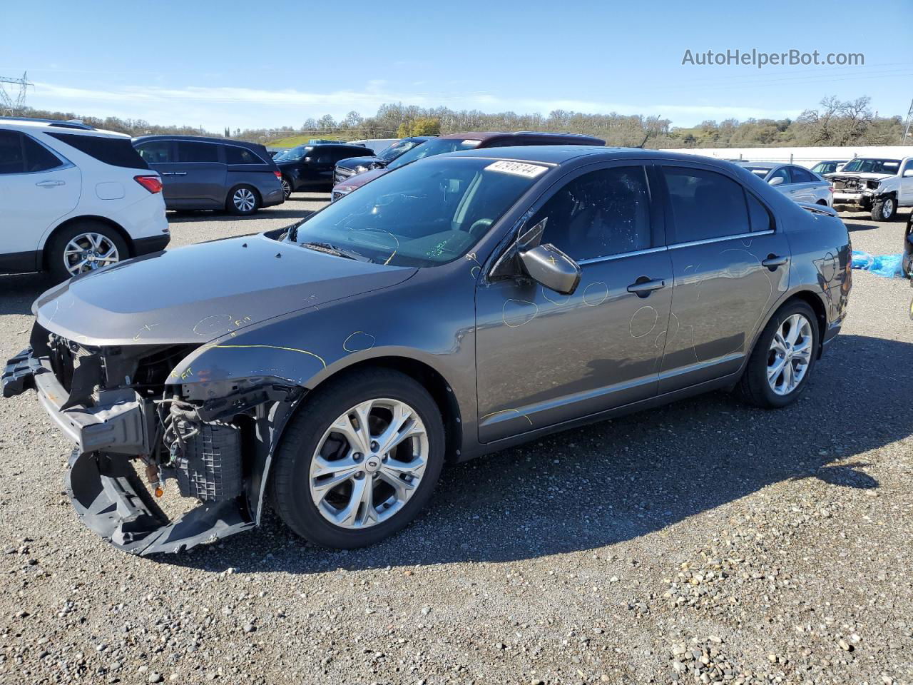 2012 Ford Fusion Se Gray vin: 3FAHP0HA6CR225092