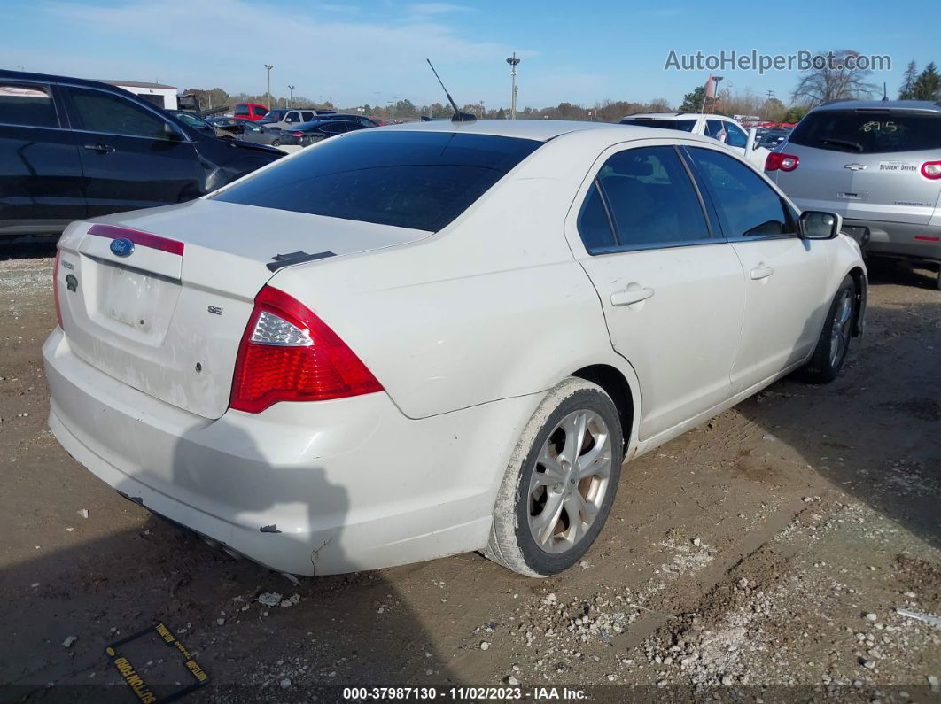 2012 Ford Fusion Se White vin: 3FAHP0HA6CR236822