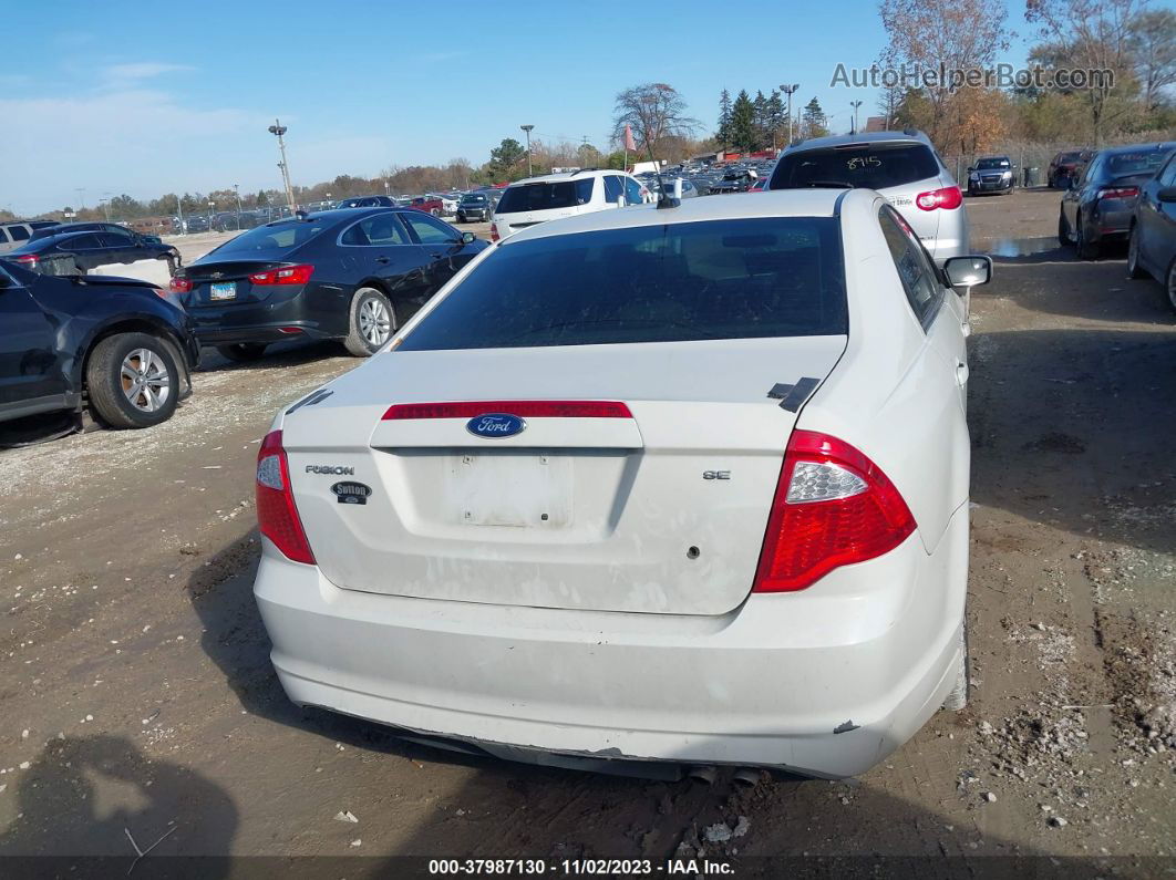 2012 Ford Fusion Se White vin: 3FAHP0HA6CR236822