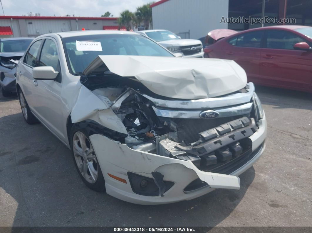 2012 Ford Fusion Se White vin: 3FAHP0HA6CR372724