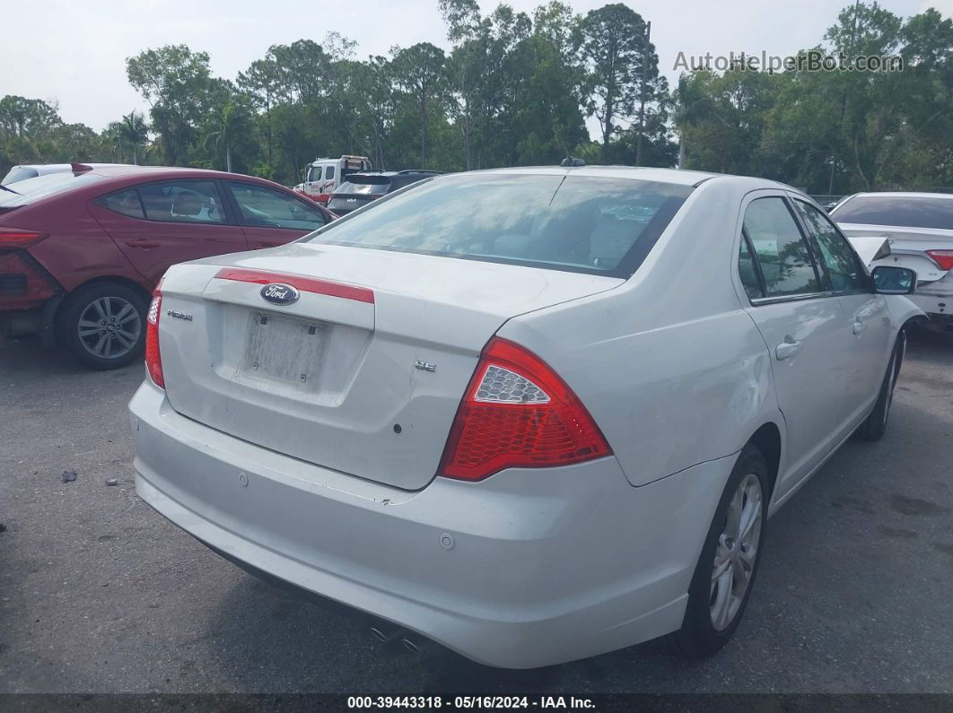 2012 Ford Fusion Se White vin: 3FAHP0HA6CR372724