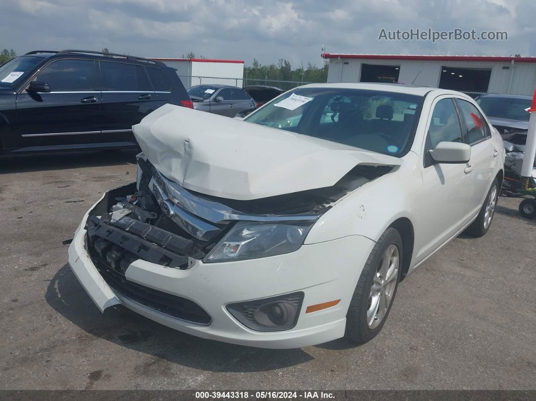 2012 Ford Fusion Se White vin: 3FAHP0HA6CR372724