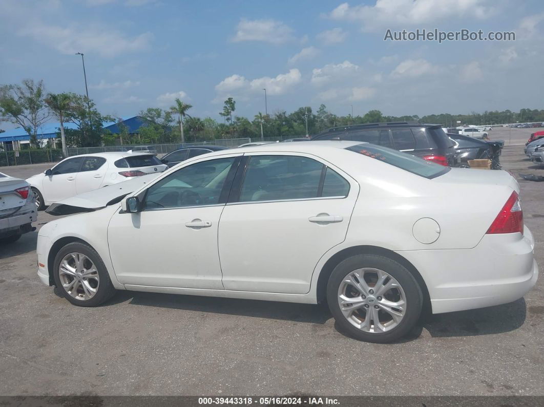 2012 Ford Fusion Se White vin: 3FAHP0HA6CR372724