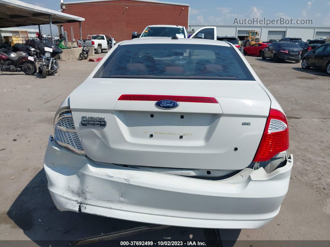 2010 Ford Fusion Se White vin: 3FAHP0HA7AR108344