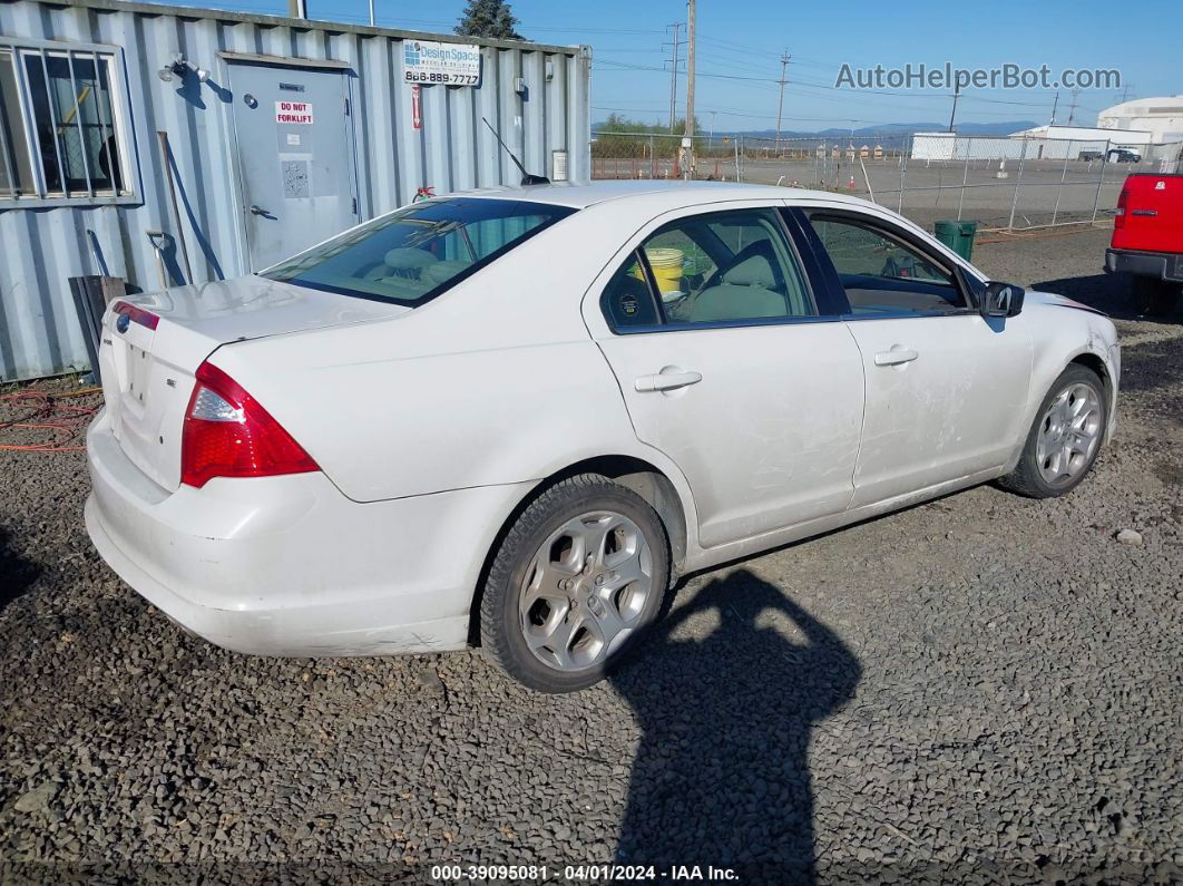 2010 Ford Fusion Se White vin: 3FAHP0HA7AR221596