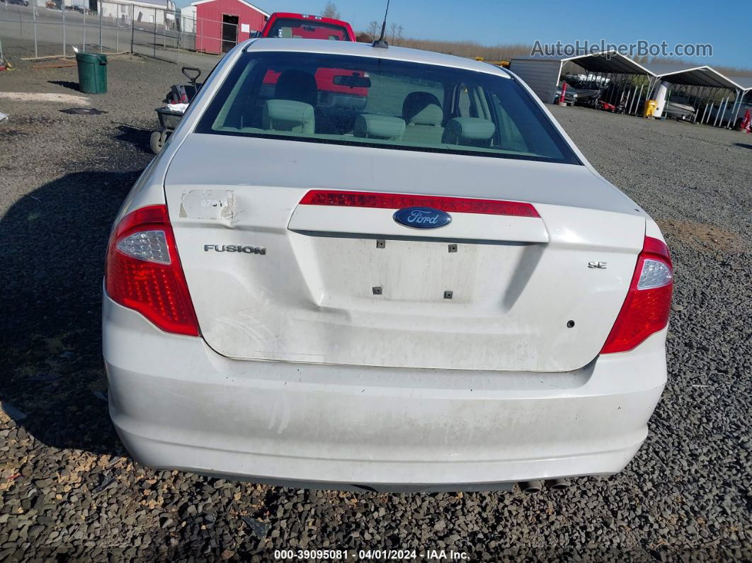 2010 Ford Fusion Se White vin: 3FAHP0HA7AR221596