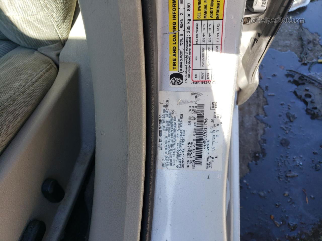 2012 Ford Fusion Se Silver vin: 3FAHP0HA7CR101266