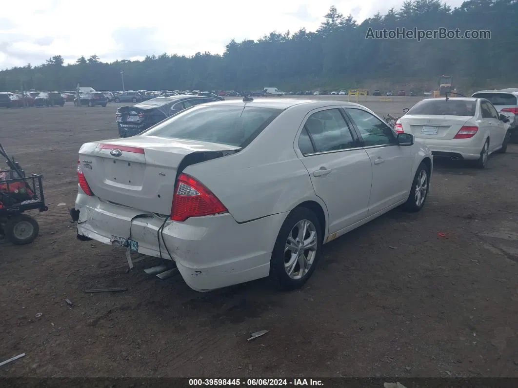 2012 Ford Fusion Se White vin: 3FAHP0HA7CR234237