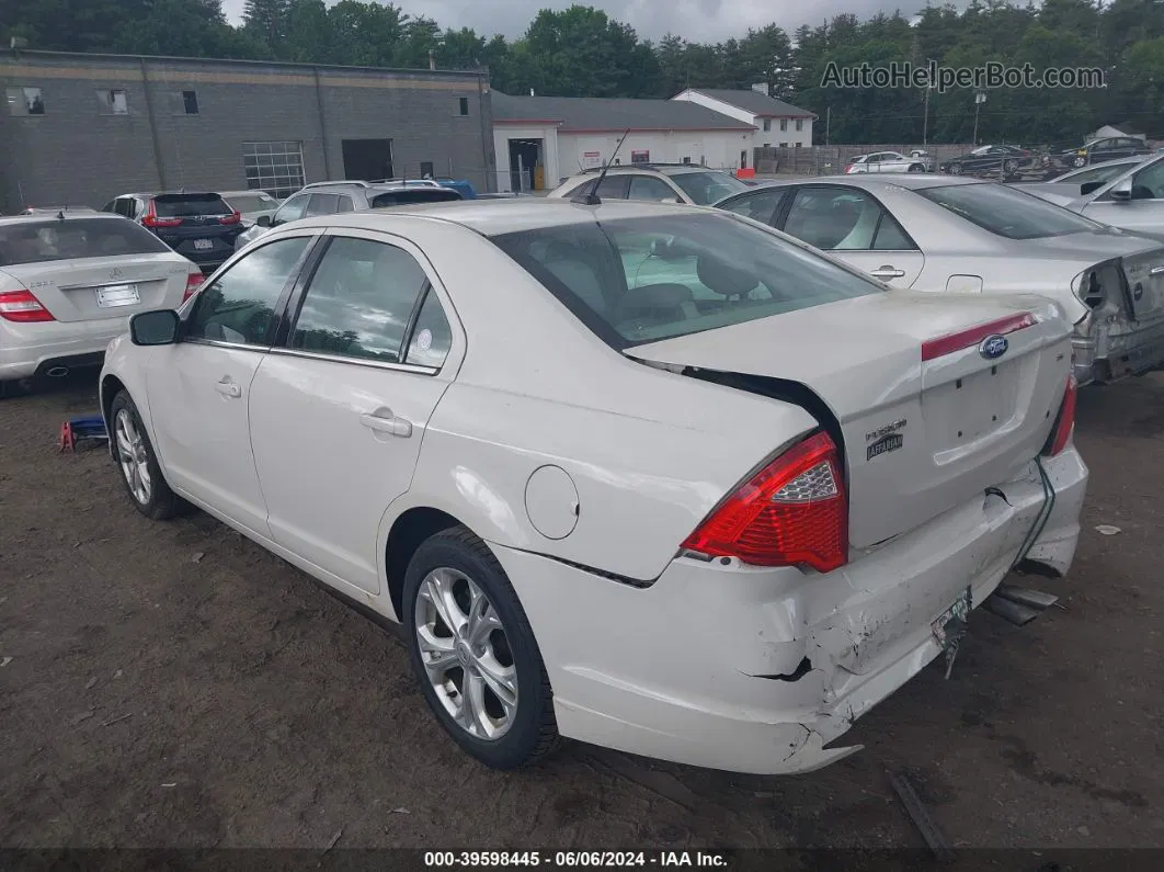 2012 Ford Fusion Se White vin: 3FAHP0HA7CR234237