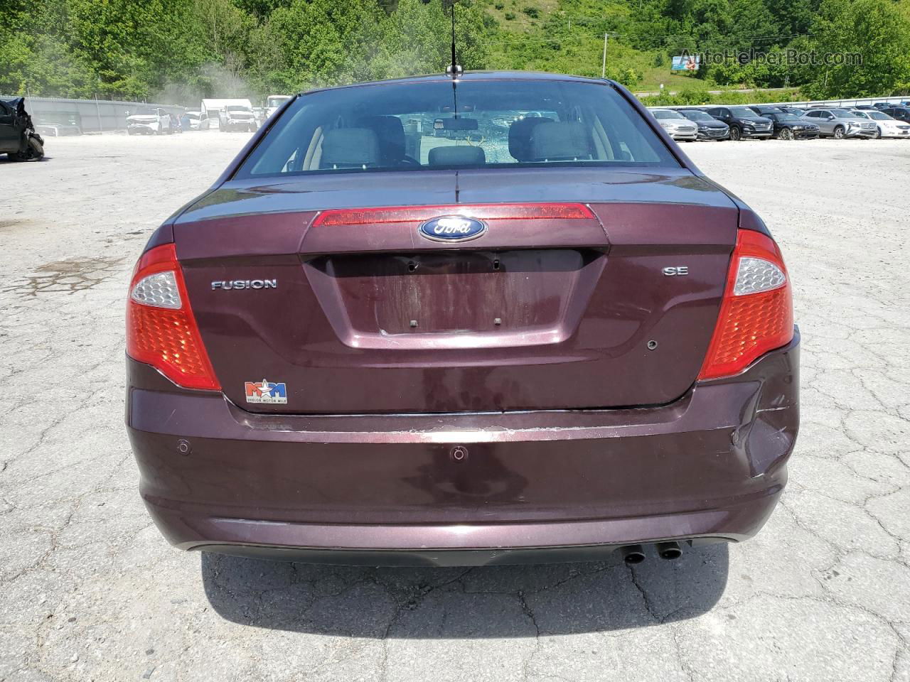 2012 Ford Fusion Se Burgundy vin: 3FAHP0HA7CR306022