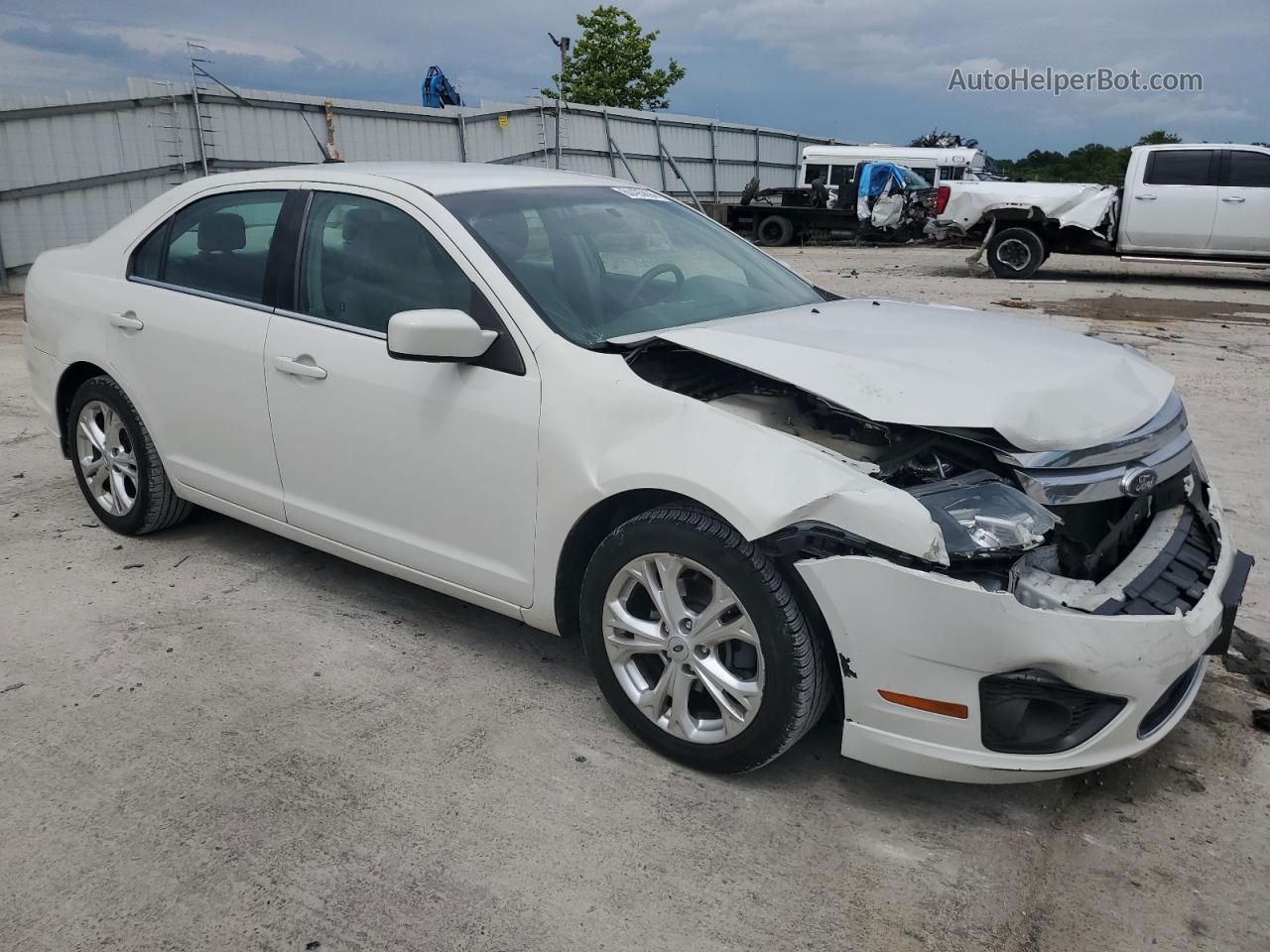 2012 Ford Fusion Se White vin: 3FAHP0HA7CR441887