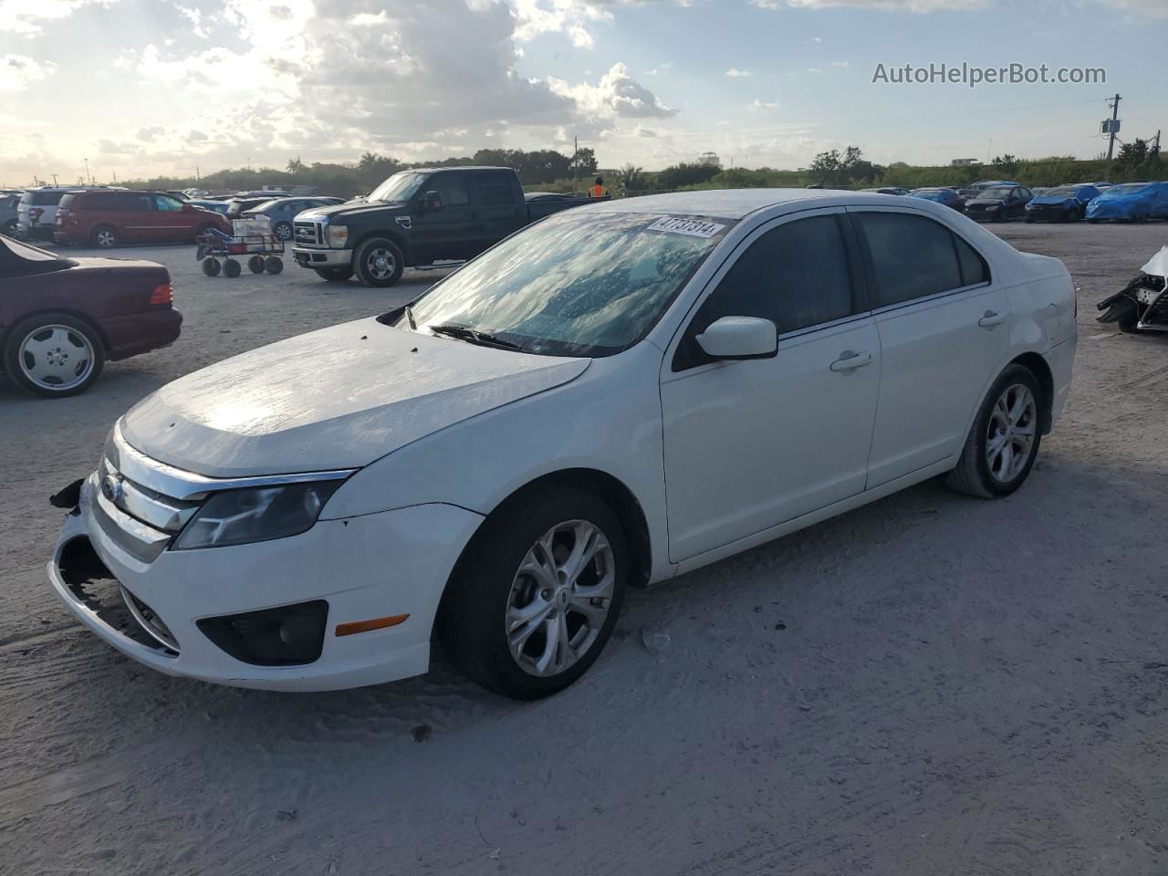 2012 Ford Fusion Se White vin: 3FAHP0HA8CR108176