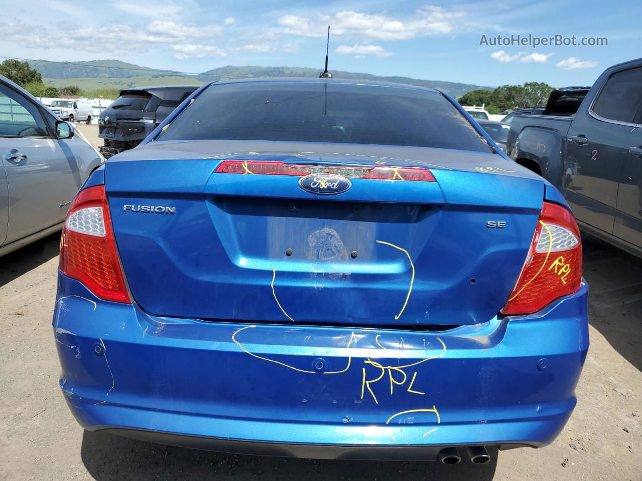 2012 Ford Fusion Se Синий vin: 3FAHP0HA8CR152582