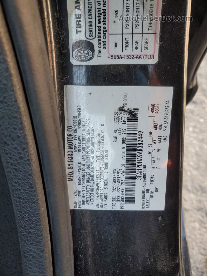 2010 Ford Fusion Se Charcoal vin: 3FAHP0HA9AR382449