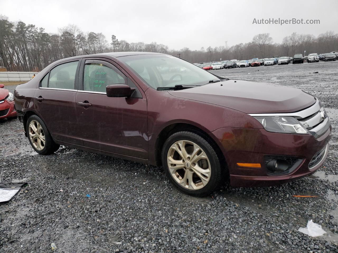 2012 Ford Fusion Se Burgundy vin: 3FAHP0HA9CR432902