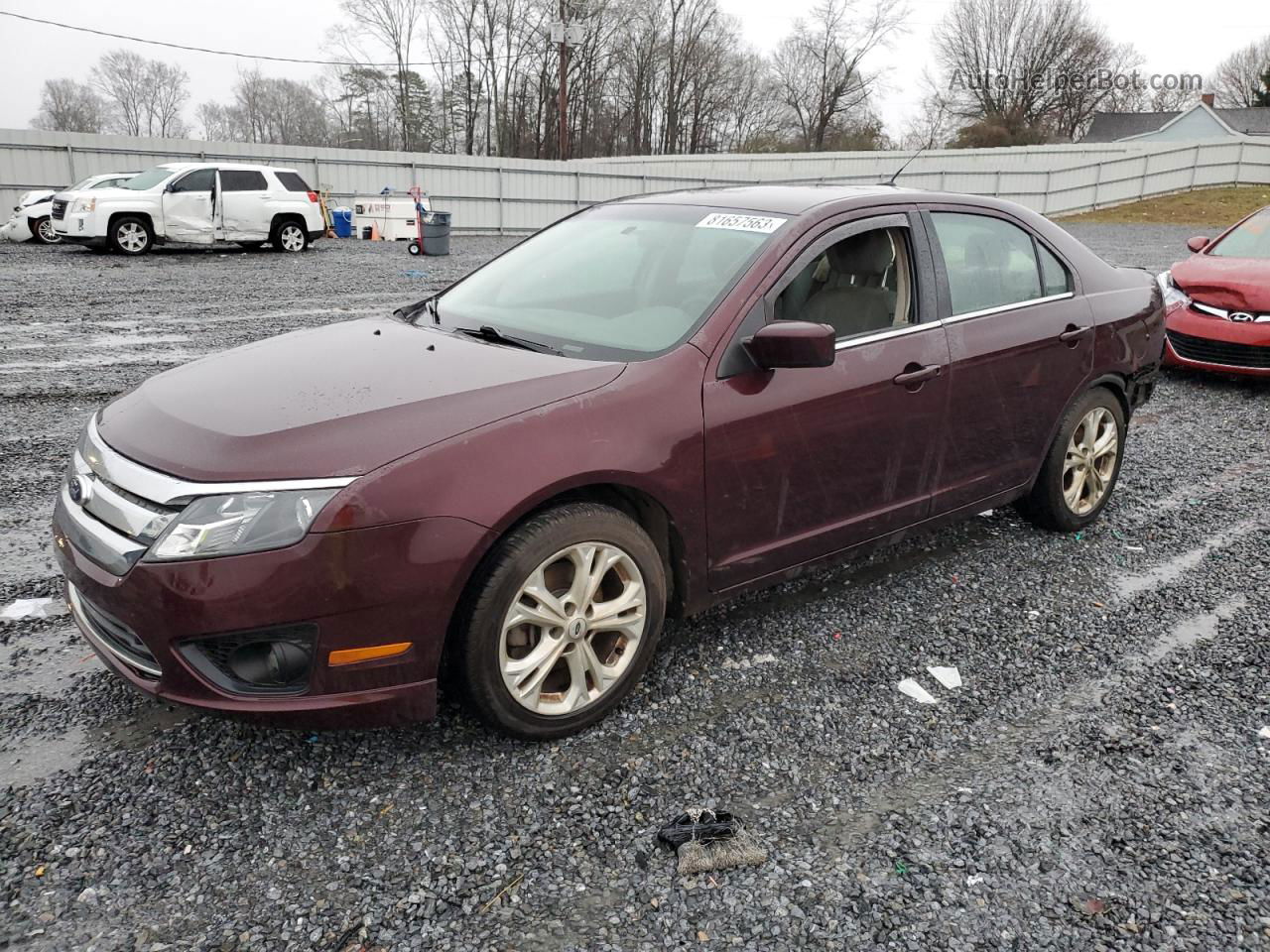 2012 Ford Fusion Se Burgundy vin: 3FAHP0HA9CR432902