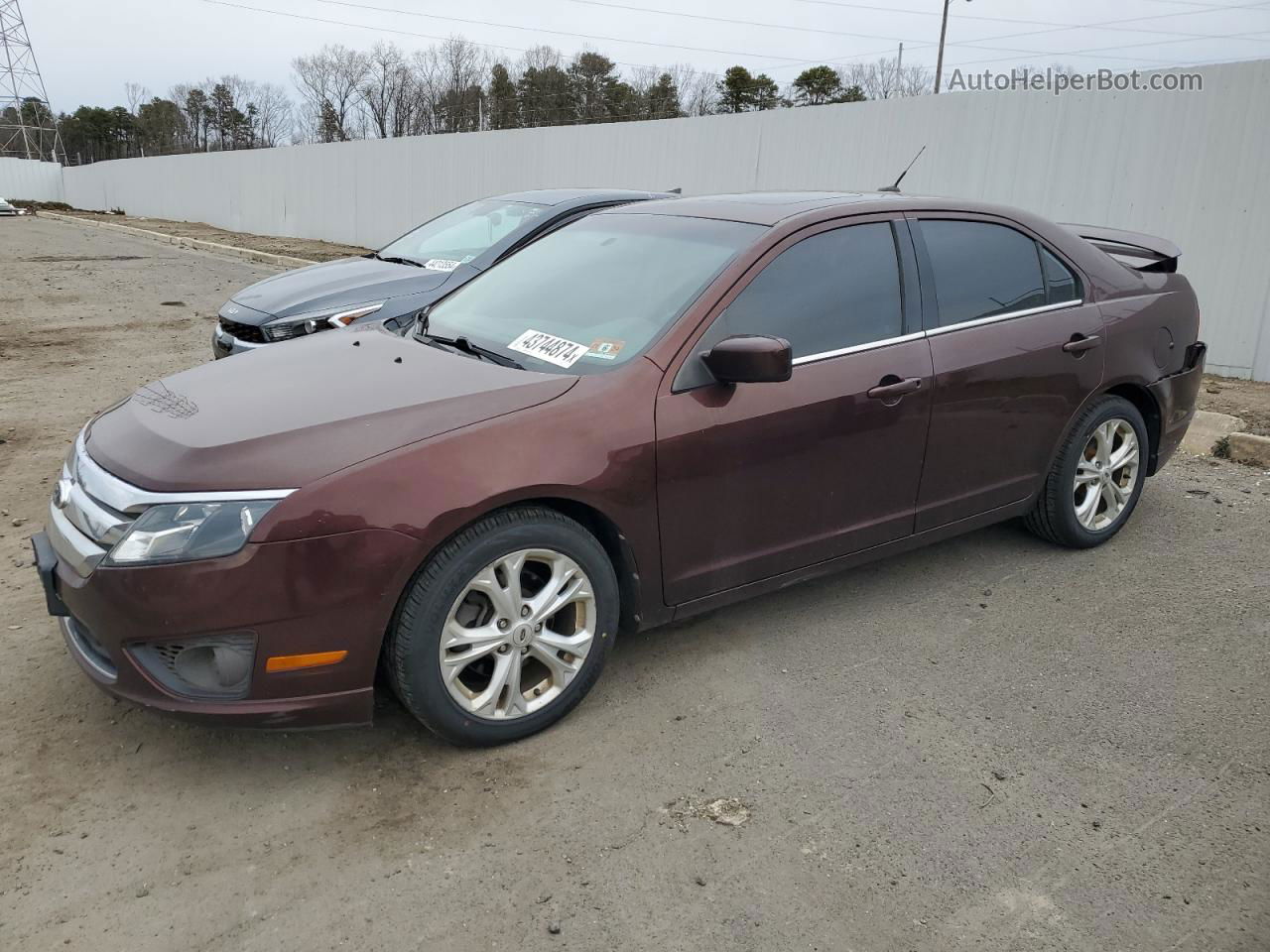 2012 Ford Fusion Se Burgundy vin: 3FAHP0HAXCR183817