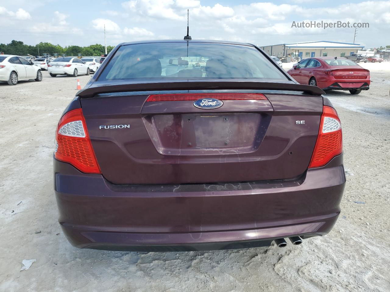 2012 Ford Fusion Se Burgundy vin: 3FAHP0HAXCR229789