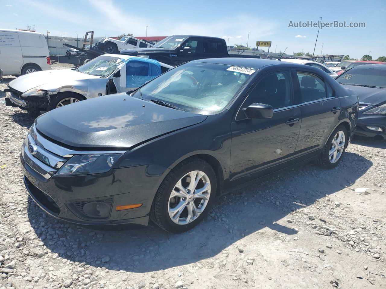 2012 Ford Fusion Se Black vin: 3FAHP0HAXCR311246