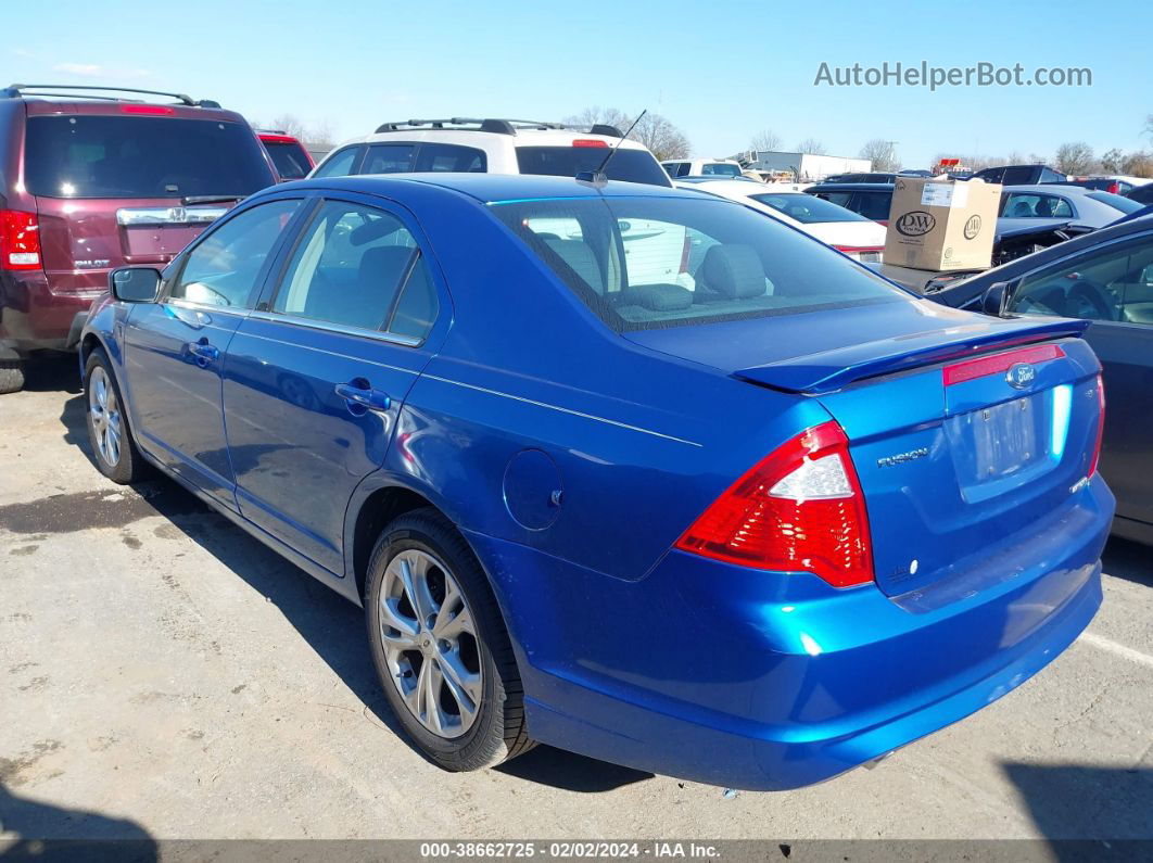 2012 Ford Fusion Se Blue vin: 3FAHP0HG0CR150197