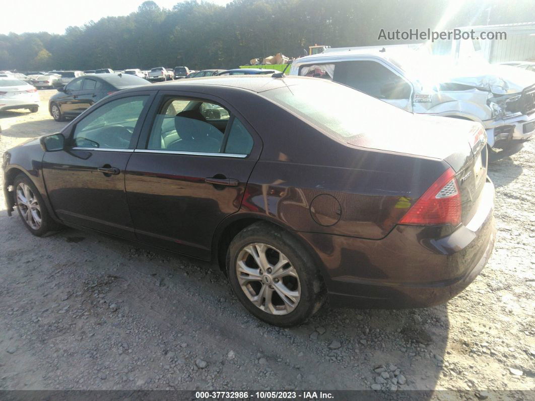 2012 Ford Fusion Se Maroon vin: 3FAHP0HG2CR296567