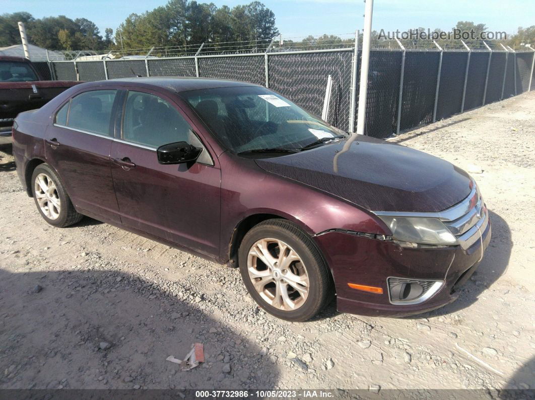 2012 Ford Fusion Se Maroon vin: 3FAHP0HG2CR296567