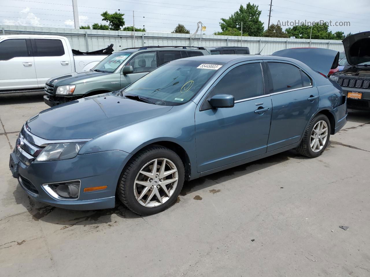 2012 Ford Fusion Sel Синий vin: 3FAHP0JA0CR220495