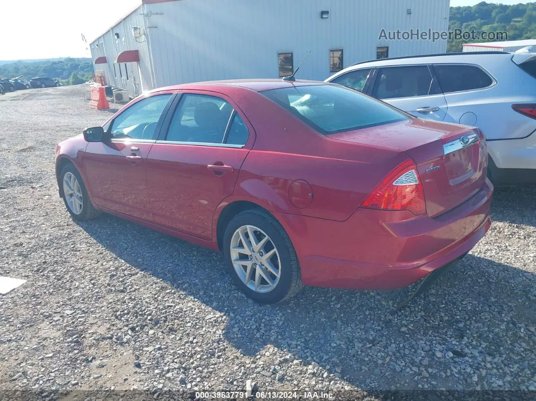 2012 Ford Fusion Sel Red vin: 3FAHP0JA3CR218949