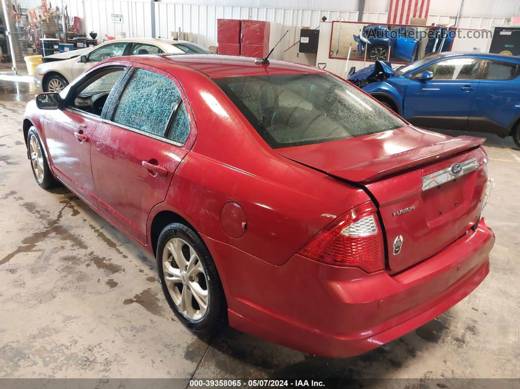 2012 Ford Fusion Sel Red vin: 3FAHP0JA3CR360881