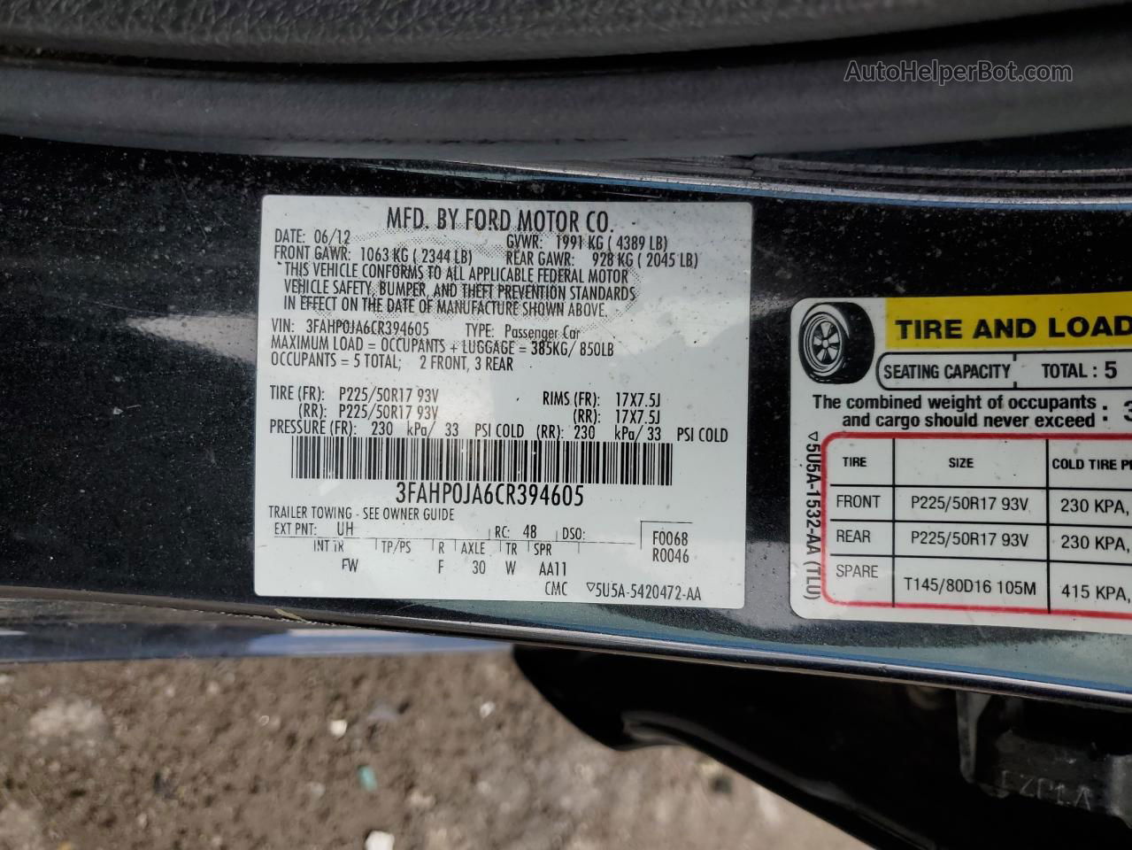 2012 Ford Fusion Sel Серебряный vin: 3FAHP0JA6CR394605