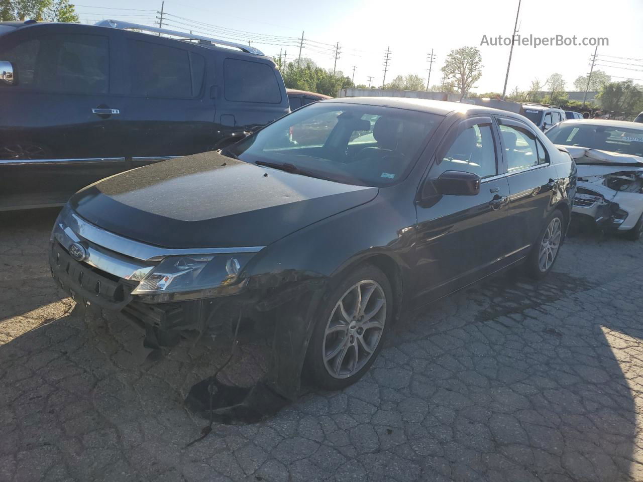 2012 Ford Fusion Sel Черный vin: 3FAHP0JA6CR413153