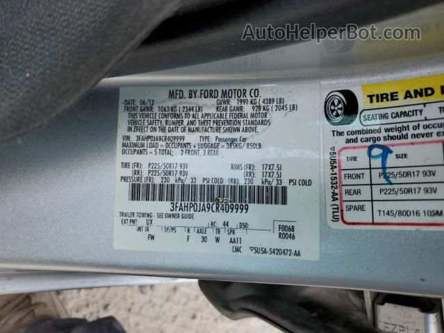 2012 Ford Fusion Sel Silver vin: 3FAHP0JA9CR409999