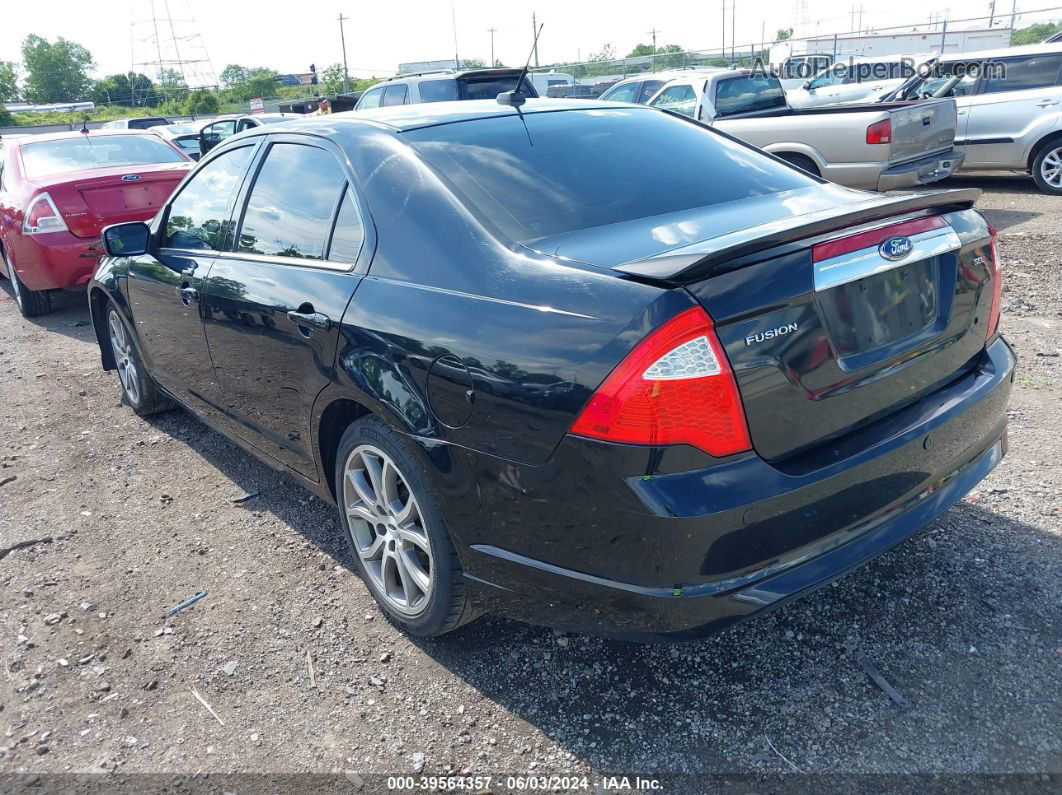 2012 Ford Fusion Sel Черный vin: 3FAHP0JAXCR136250