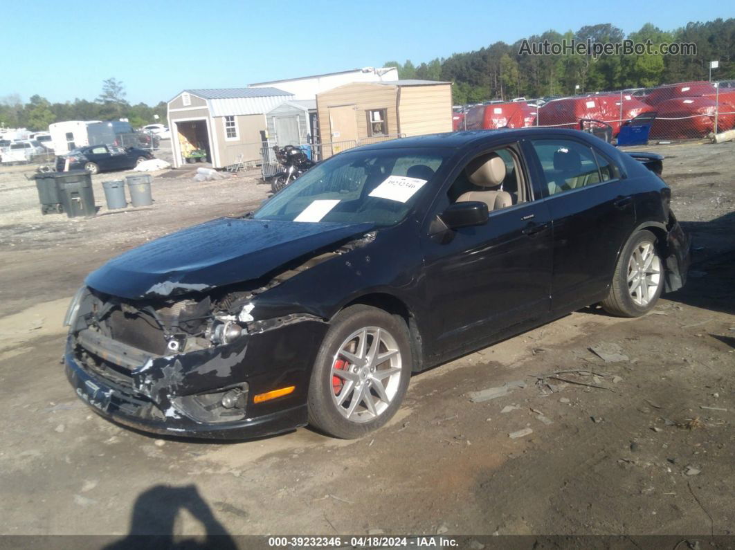 2012 Ford Fusion Sel Черный vin: 3FAHP0JAXCR363471