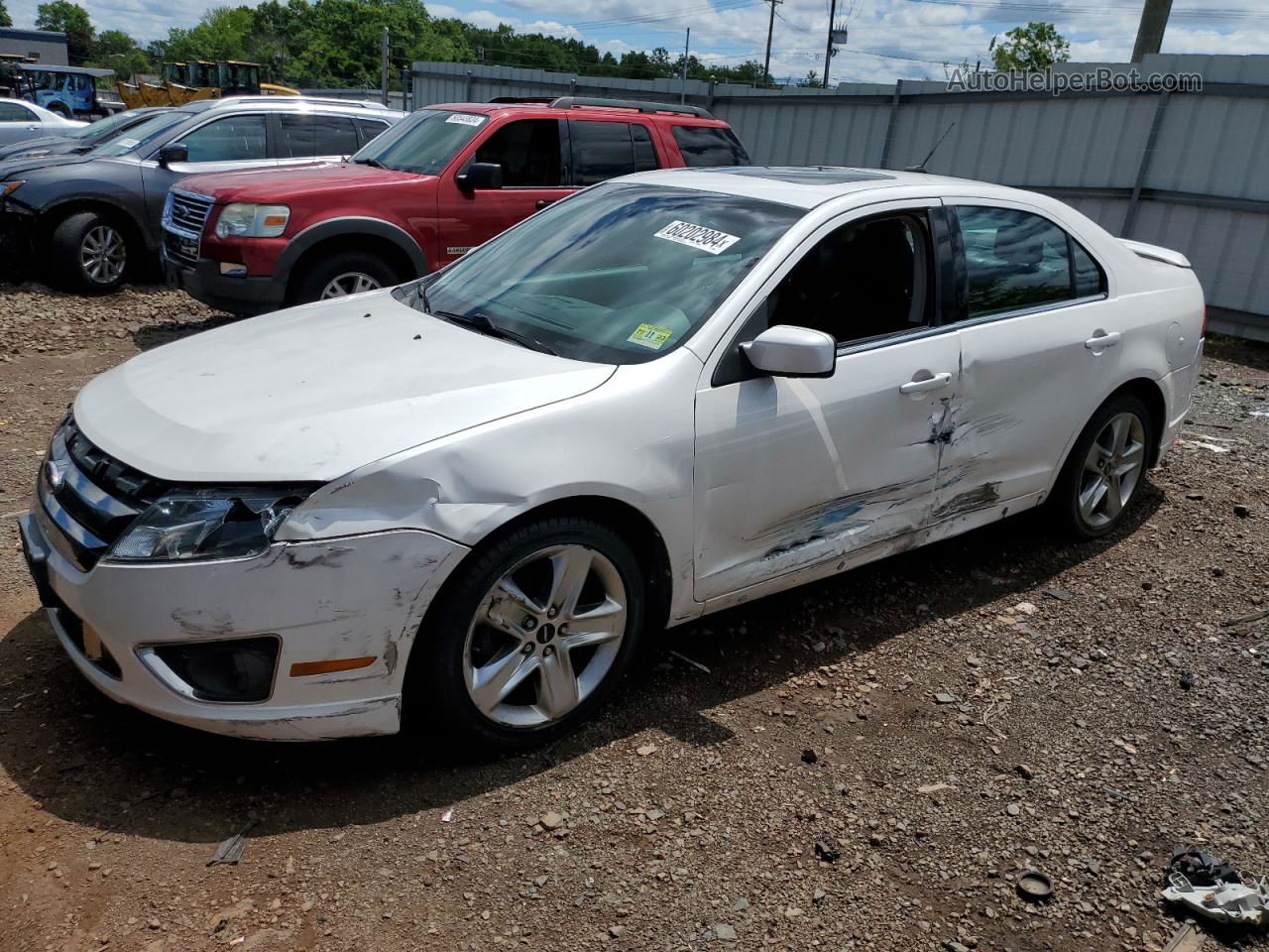 2012 Ford Fusion Sport White vin: 3FAHP0KC6CR448890