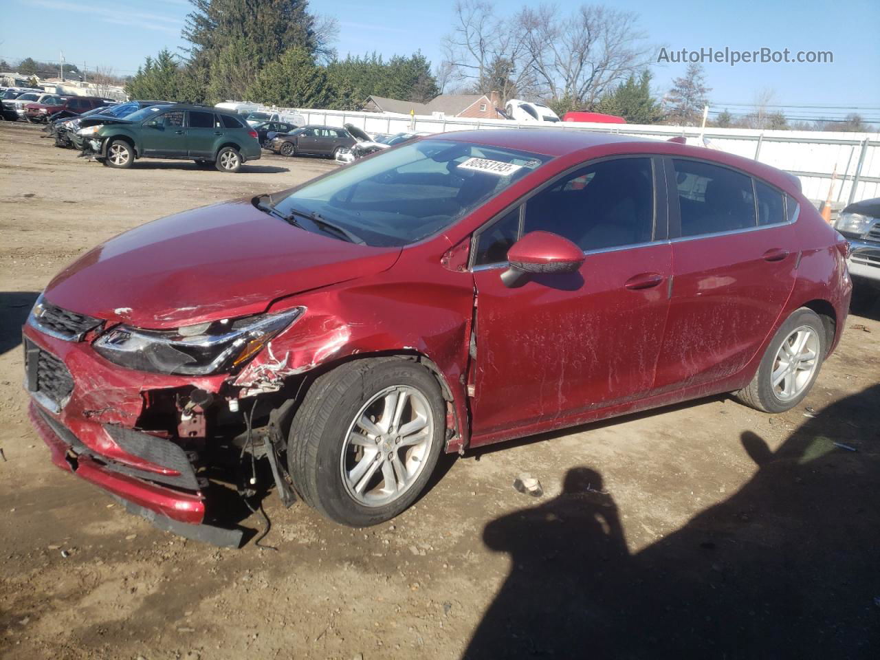 2017 Chevrolet Cruze Lt Red vin: 3G1BE6SM5HS521015