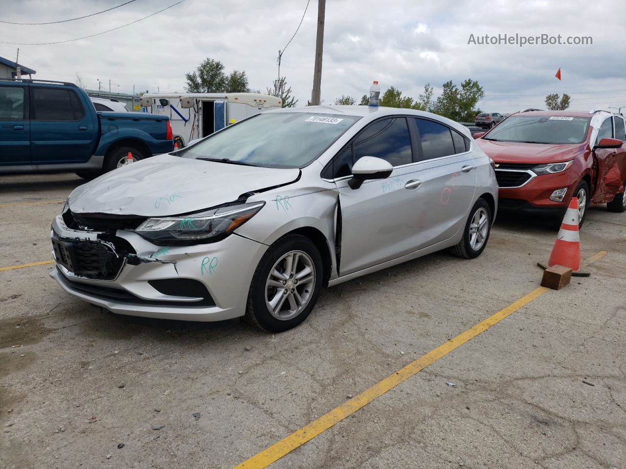 2017 Chevrolet Cruze Lt Серебряный vin: 3G1BE6SM6HS541192