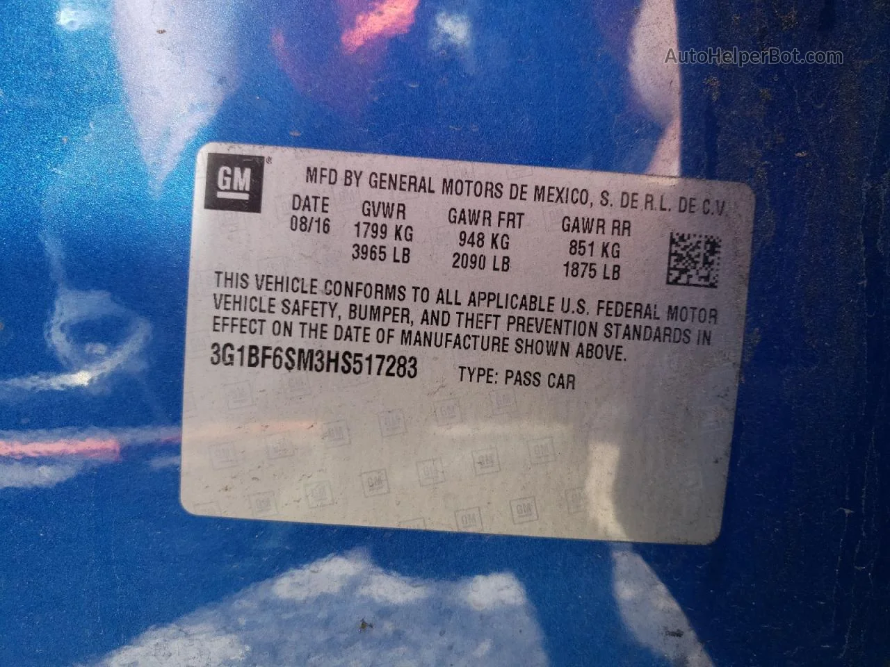 2017 Chevrolet Cruze Premier Синий vin: 3G1BF6SM3HS517283