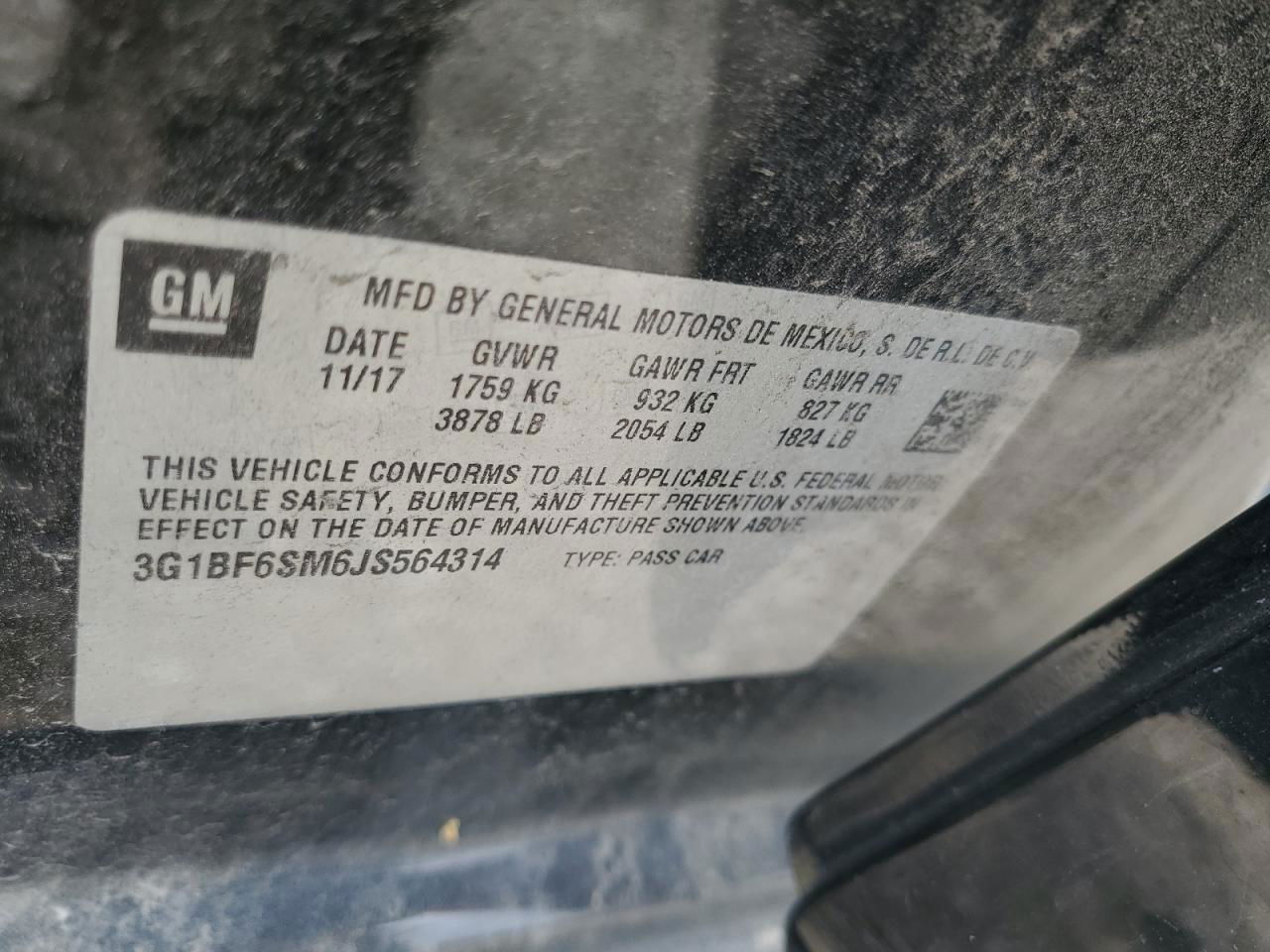 2018 Chevrolet Cruze Premier Black vin: 3G1BF6SM6JS564314
