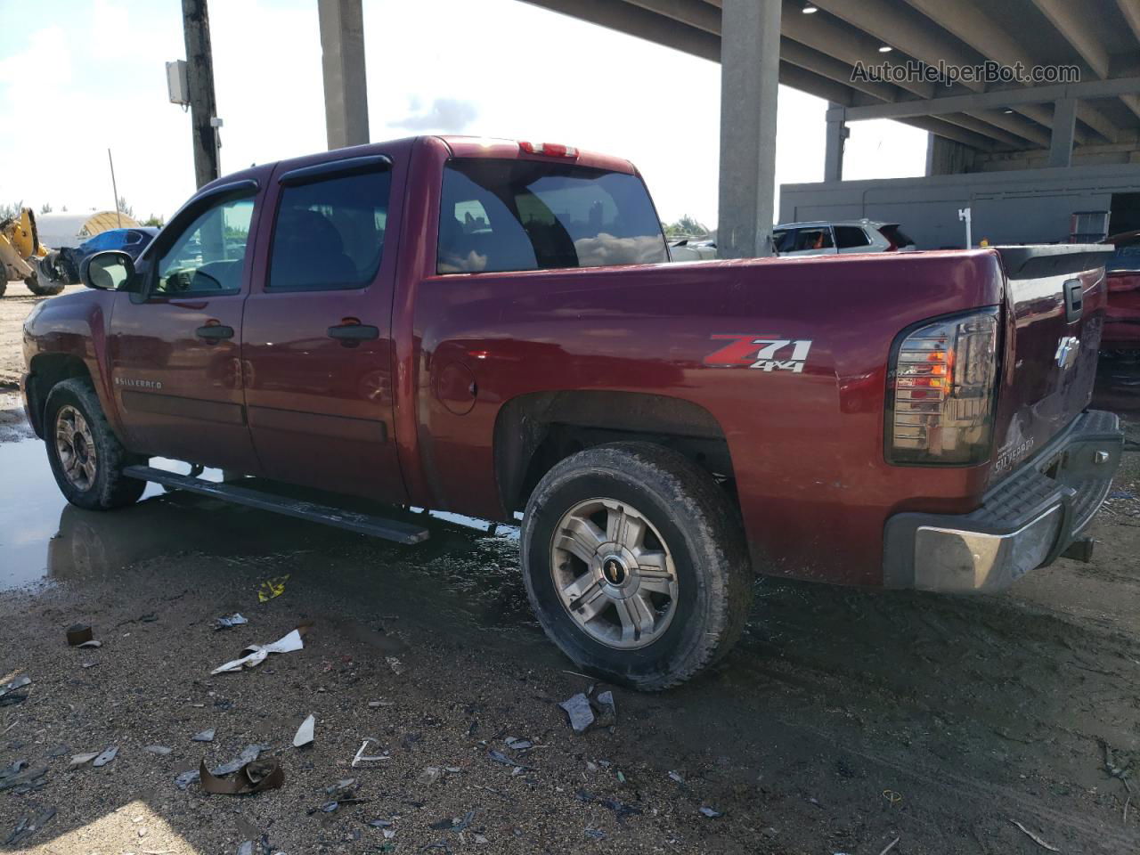 2008 Chevrolet Silverado K1500 Бордовый vin: 3GCEK13J98G267459