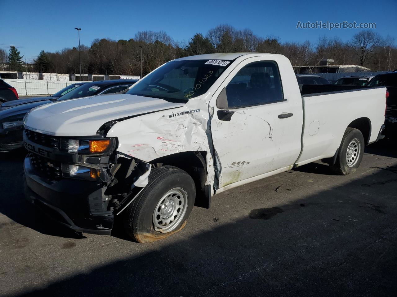 2019 Chevrolet Silverado C1500 Белый vin: 3GCNWAEH6KG234831