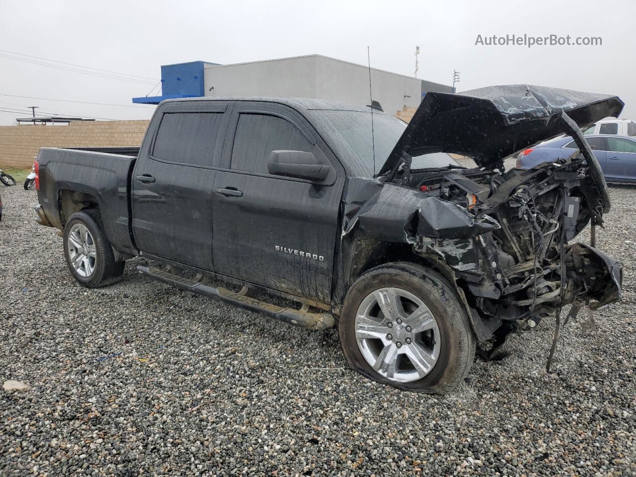 2018 Chevrolet Silverado C1500 Custom Черный vin: 3GCPCPEC8JG162991