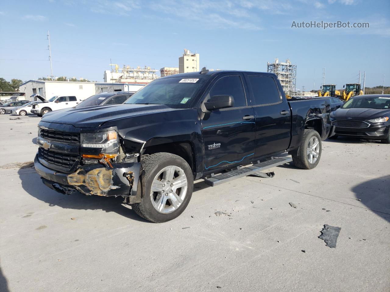 2018 Chevrolet Silverado C1500 Custom Black vin: 3GCPCPEC8JG293600