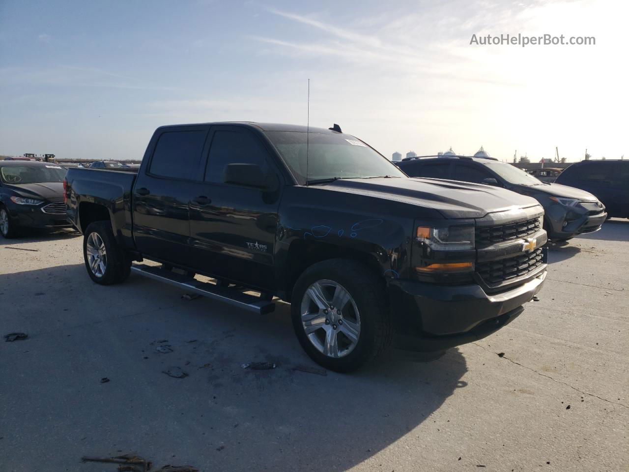 2018 Chevrolet Silverado C1500 Custom Black vin: 3GCPCPEC8JG293600