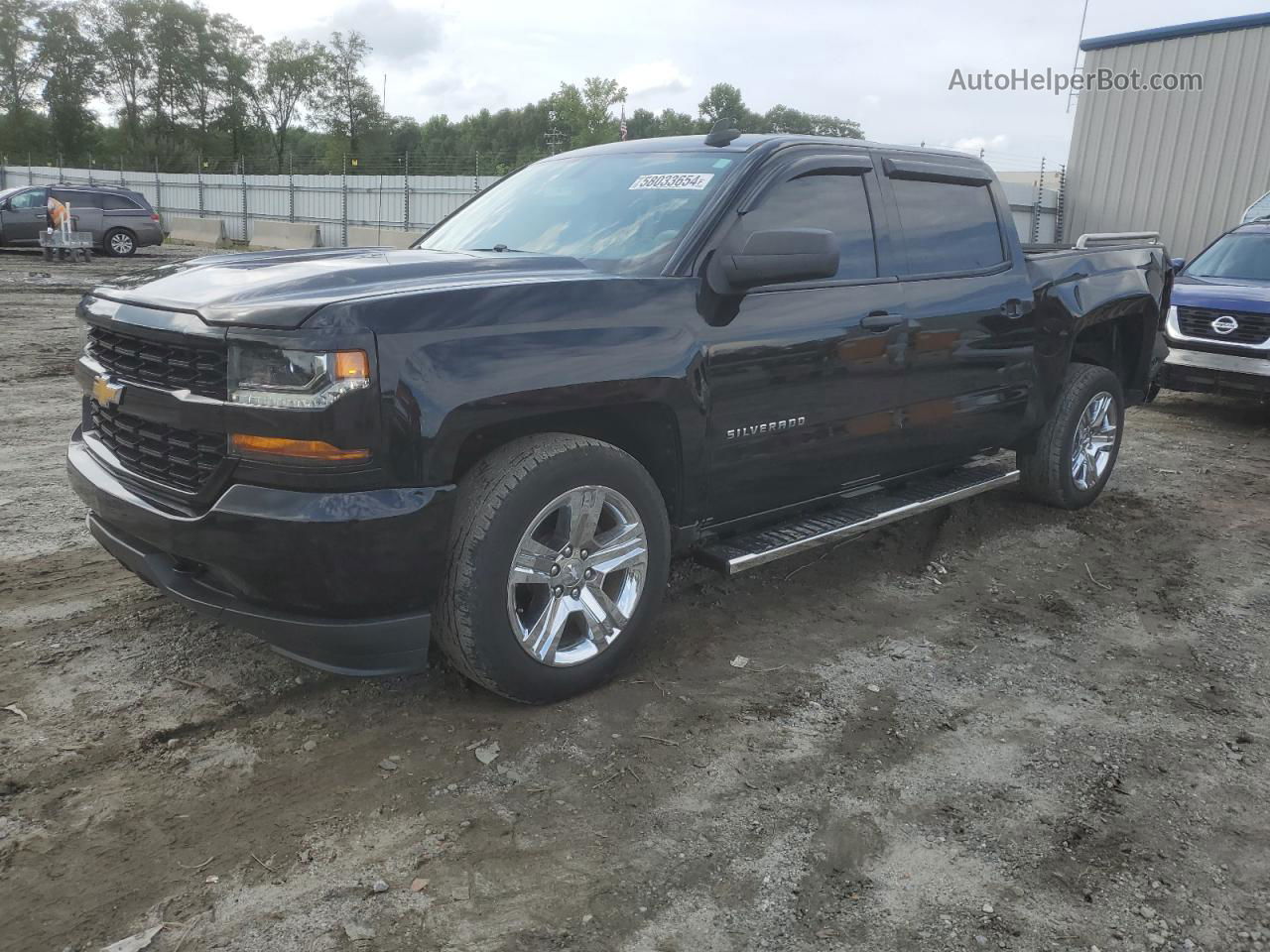 2018 Chevrolet Silverado C1500 Custom Black vin: 3GCPCPEC9JG218744