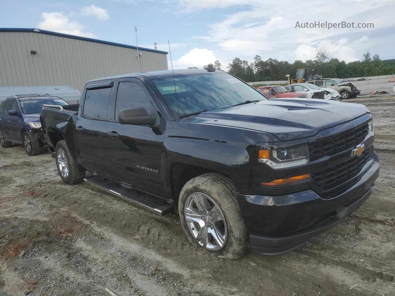 2018 Chevrolet Silverado C1500 Custom Black vin: 3GCPCPEC9JG218744